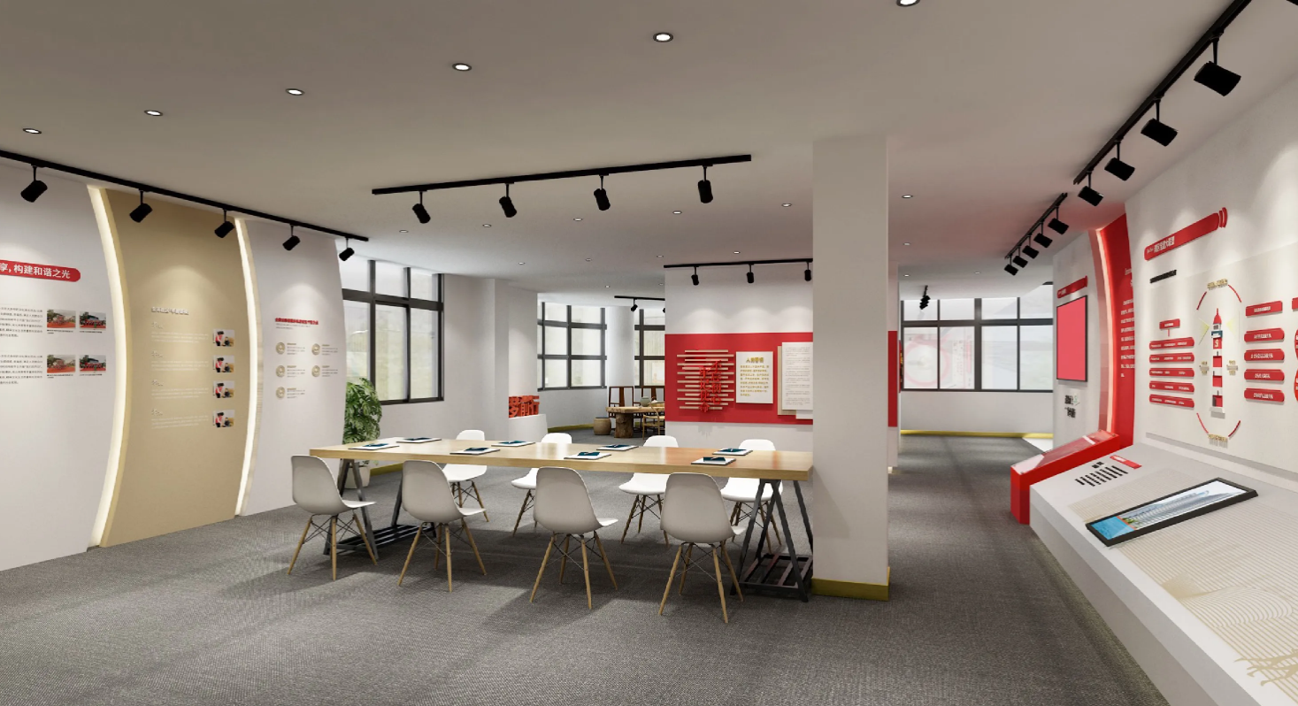 廣東河源黨建活動室設計裝修、黨建服務中心設計裝修、社區服務中心、黨群服務中心